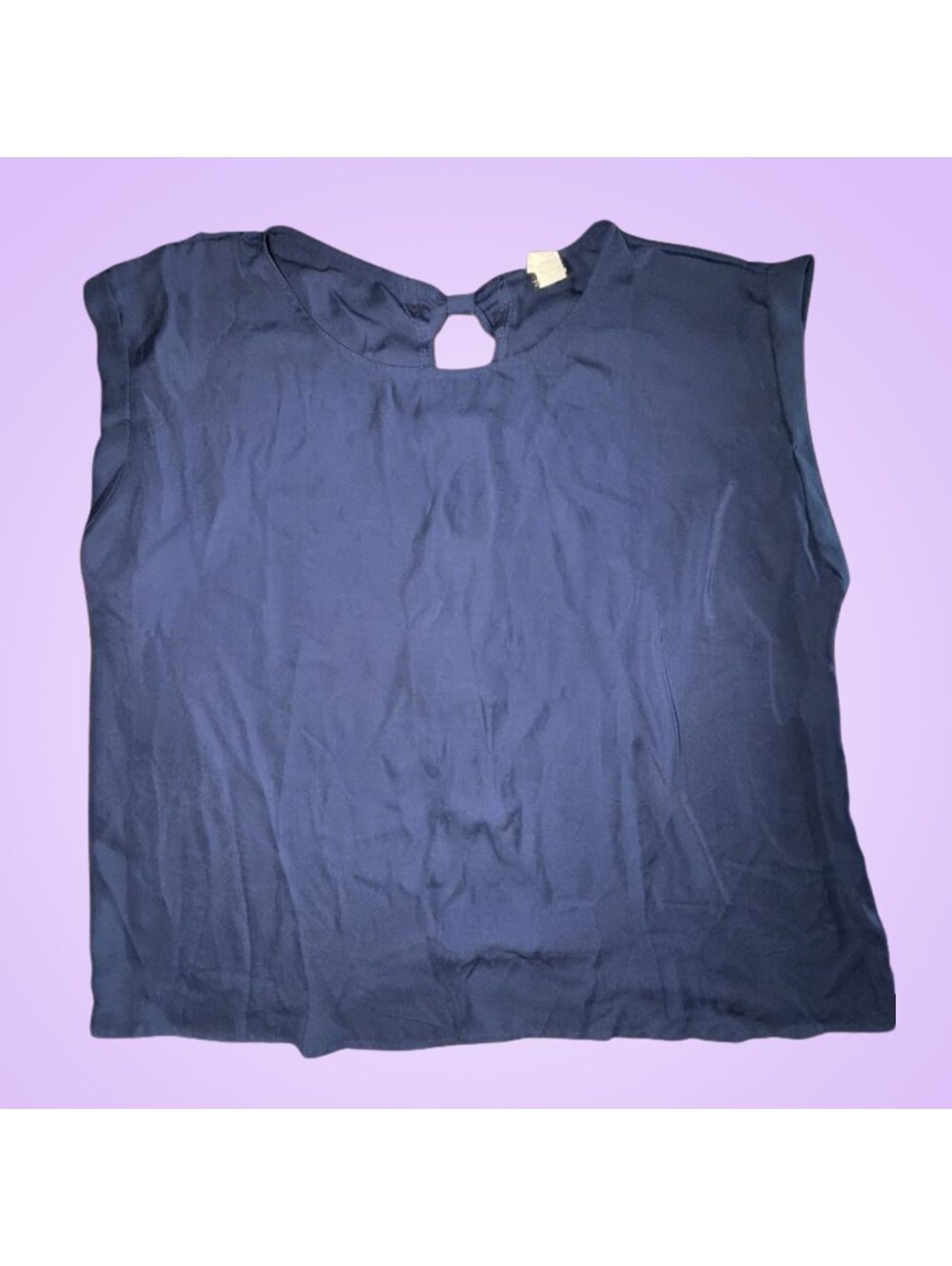 Women’s Plus Size 3X Navy Blue Sleeveless Bow Back Blouse